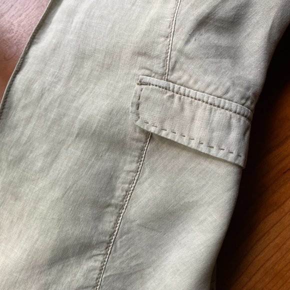 MARRAKECH Anthropologie Beige Linen Cotton Blend Open Vest Pocket M - Picture 4 of 9